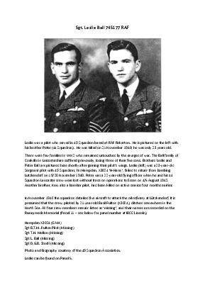 A preview of a PDF biography for Ball, Leslie